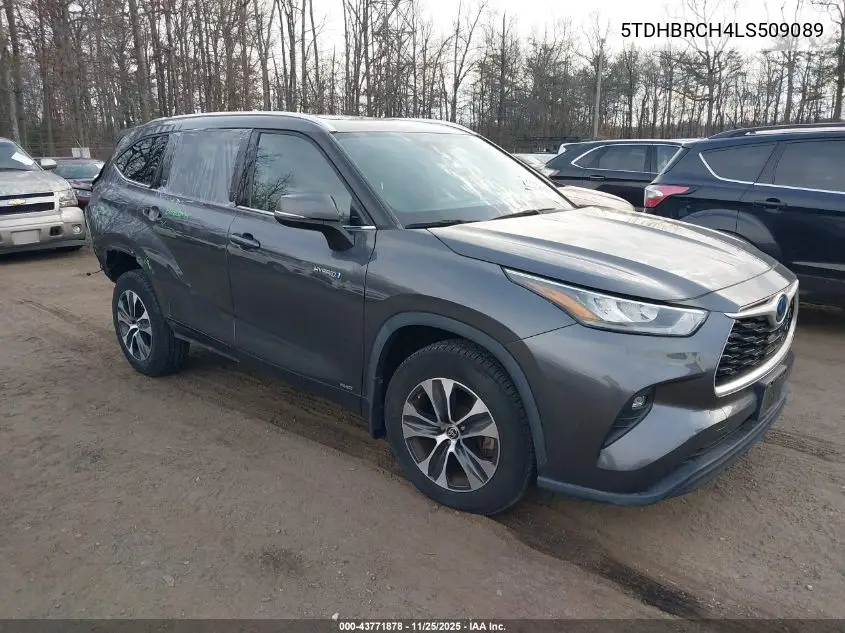 5TDHBRCH4LS509089 2020 Toyota Highlander Hybrid Xle