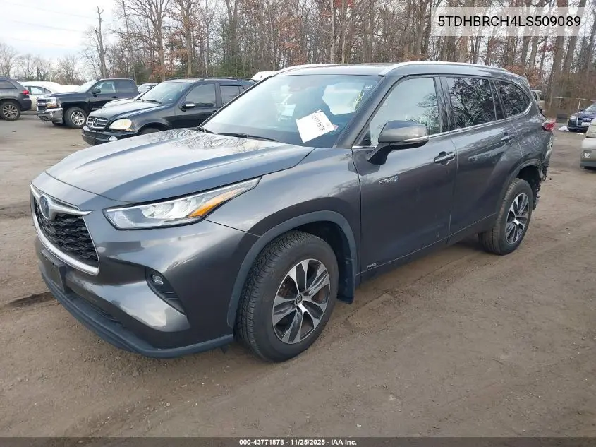 5TDHBRCH4LS509089 2020 Toyota Highlander Hybrid Xle