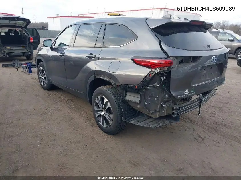 5TDHBRCH4LS509089 2020 Toyota Highlander Hybrid Xle