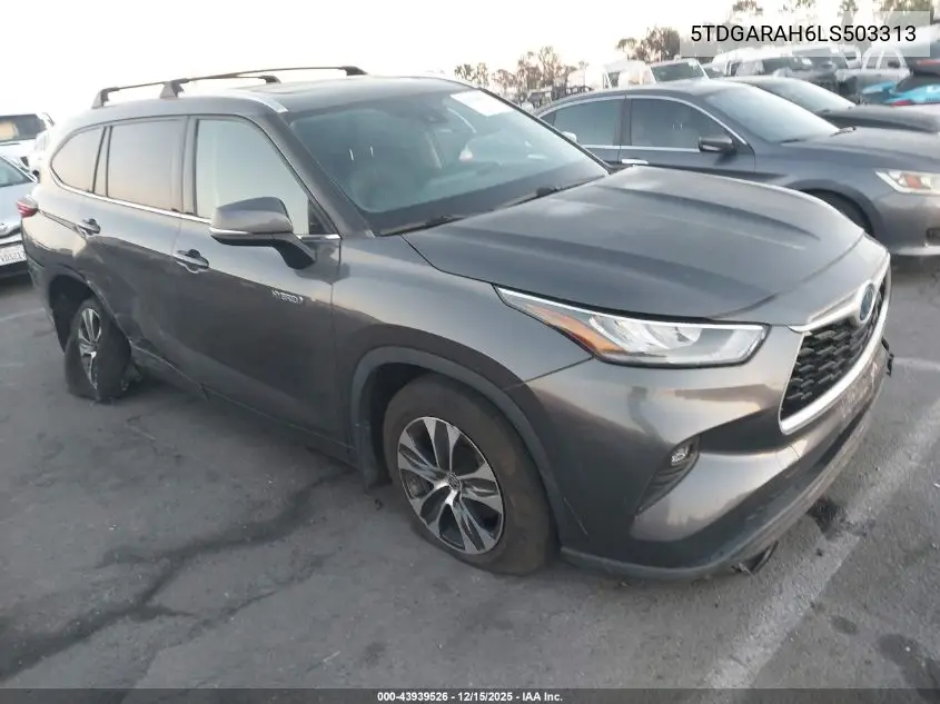 5TDGARAH6LS503313 2020 Toyota Highlander Hybrid Xle