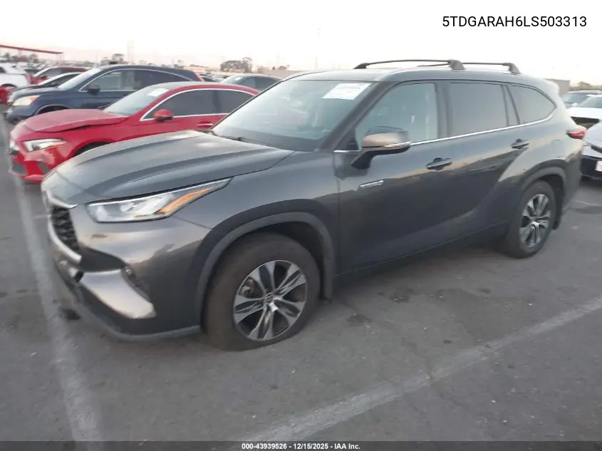 5TDGARAH6LS503313 2020 Toyota Highlander Hybrid Xle