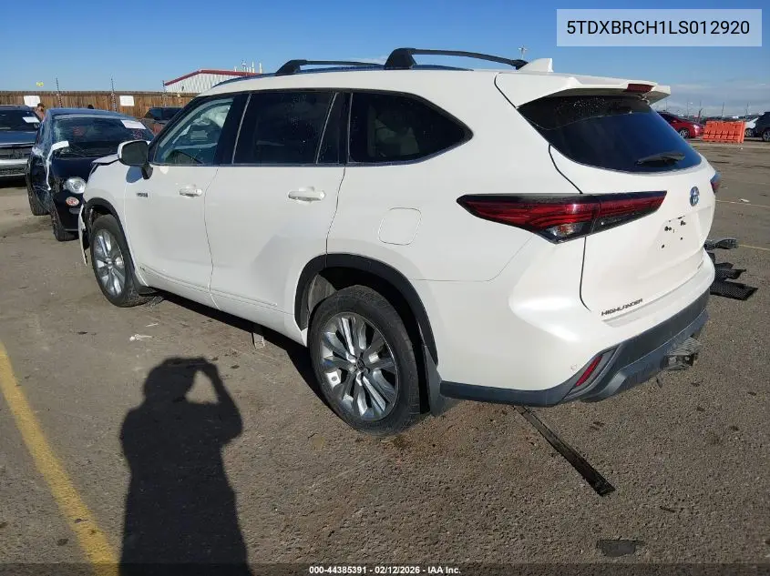5TDXBRCH1LS012920 2020 Toyota Highlander Hybrid Limited