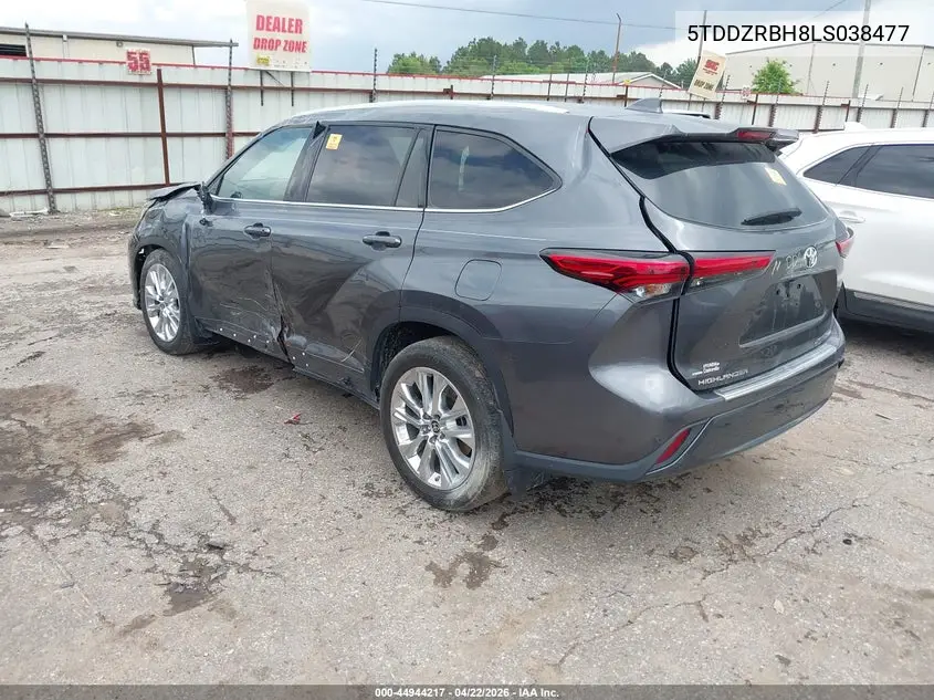 5TDDZRBH8LS038477 2020 Toyota Highlander Limited