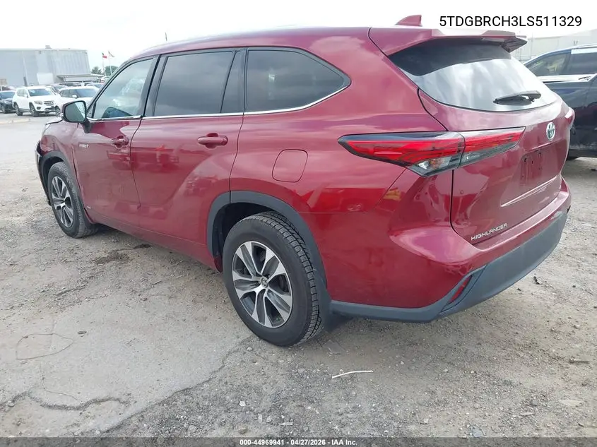5TDGBRCH3LS511329 2020 Toyota Highlander Hybrid Xle