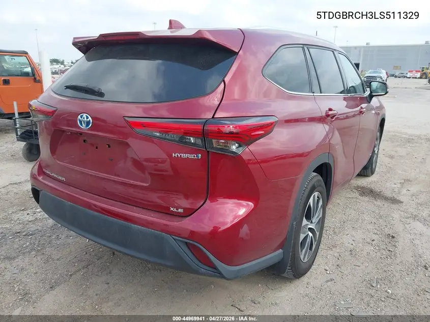 5TDGBRCH3LS511329 2020 Toyota Highlander Hybrid Xle