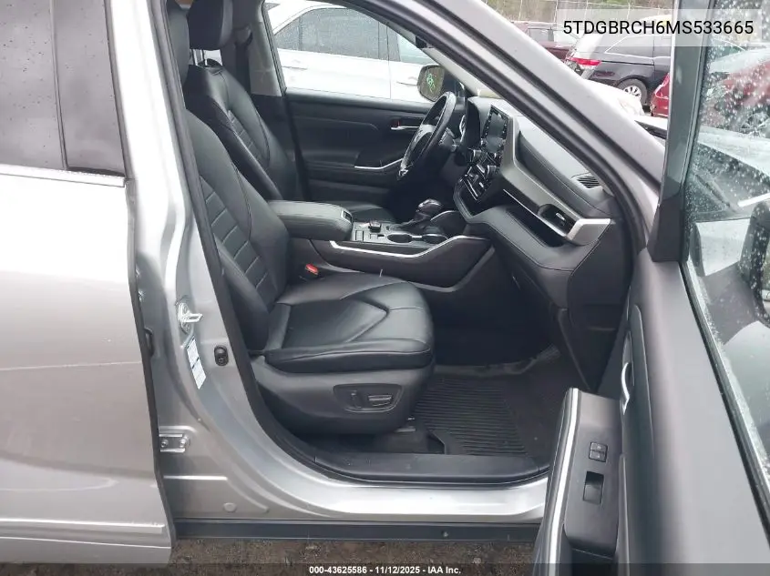 5TDGBRCH6MS533665 2021 Toyota Highlander Hybrid Xle