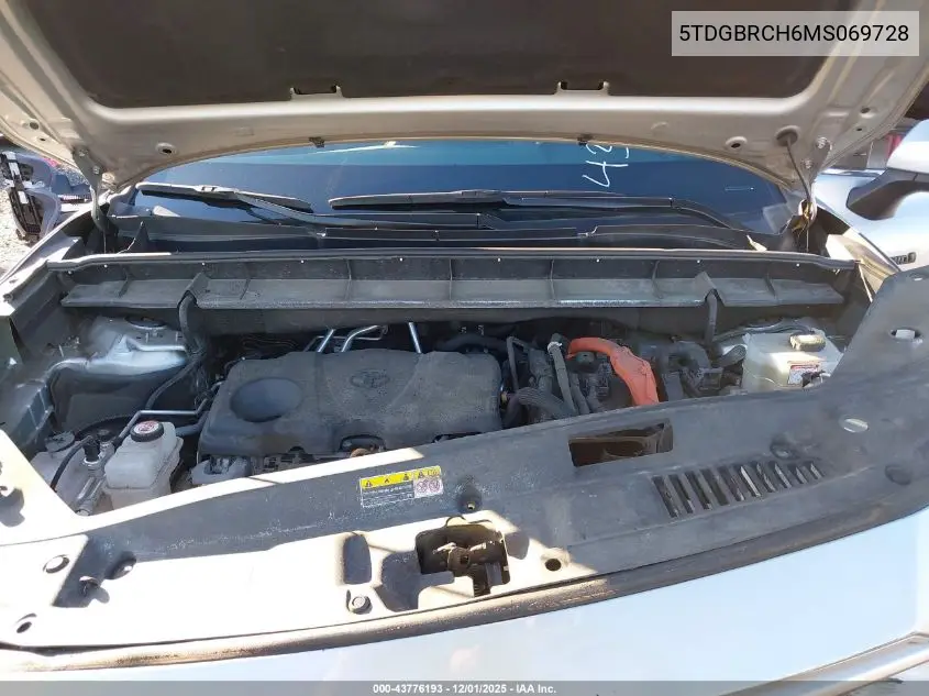 5TDGBRCH6MS069728 2021 Toyota Highlander Hybrid Xle