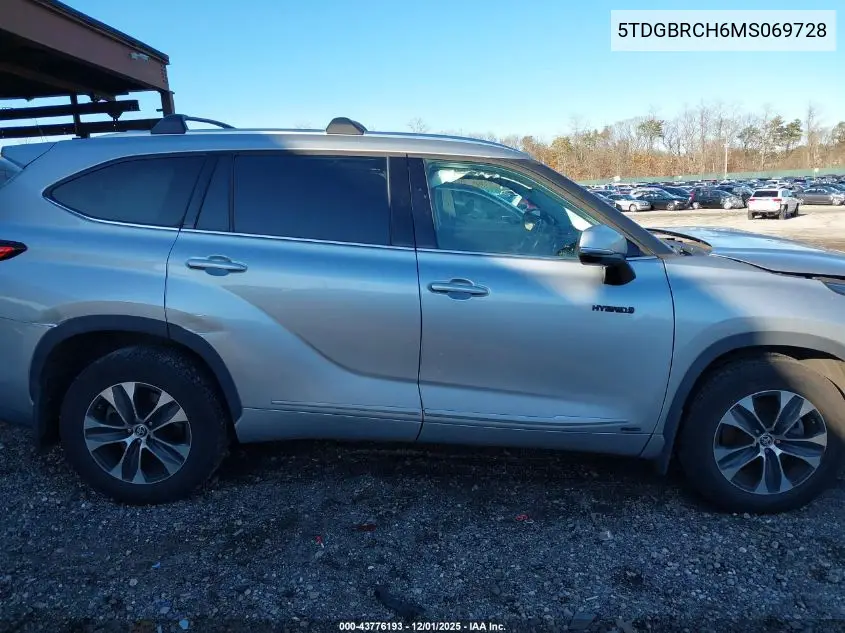 5TDGBRCH6MS069728 2021 Toyota Highlander Hybrid Xle