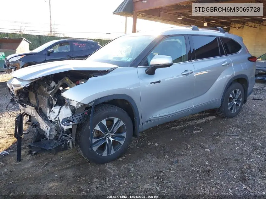 5TDGBRCH6MS069728 2021 Toyota Highlander Hybrid Xle