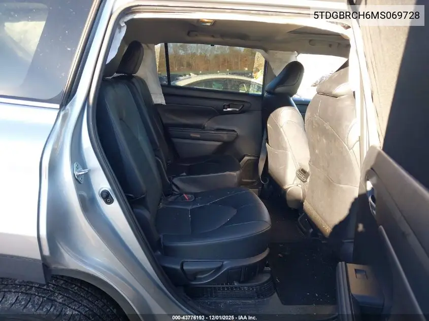5TDGBRCH6MS069728 2021 Toyota Highlander Hybrid Xle