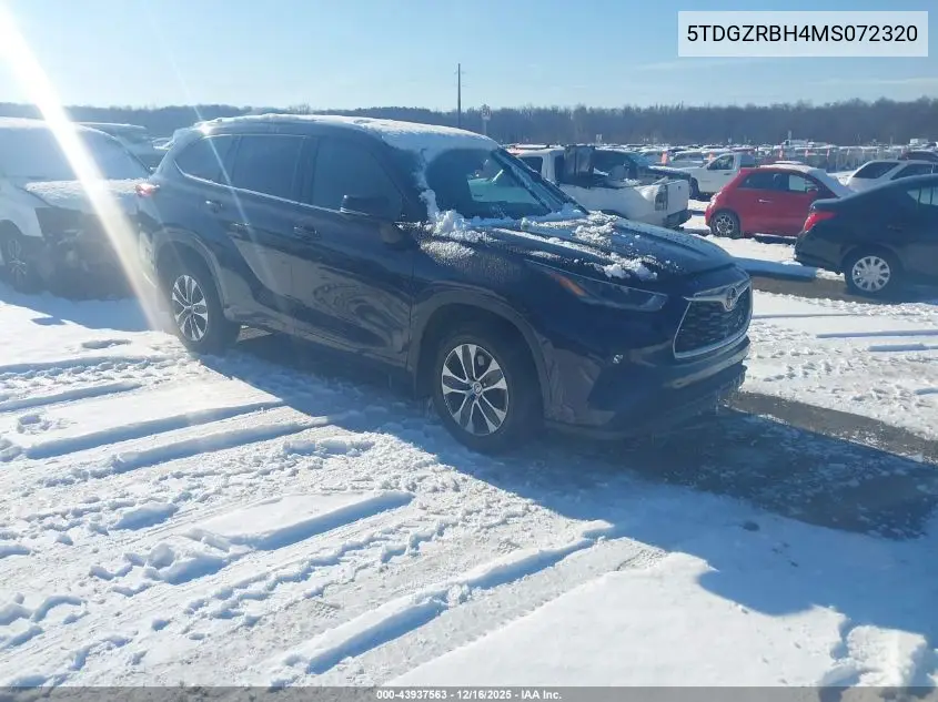 5TDGZRBH4MS072320 2021 Toyota Highlander Xle