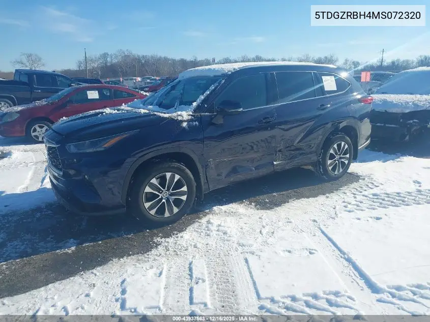 5TDGZRBH4MS072320 2021 Toyota Highlander Xle