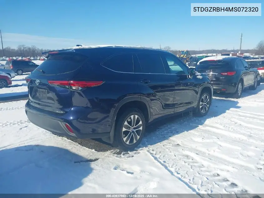 5TDGZRBH4MS072320 2021 Toyota Highlander Xle