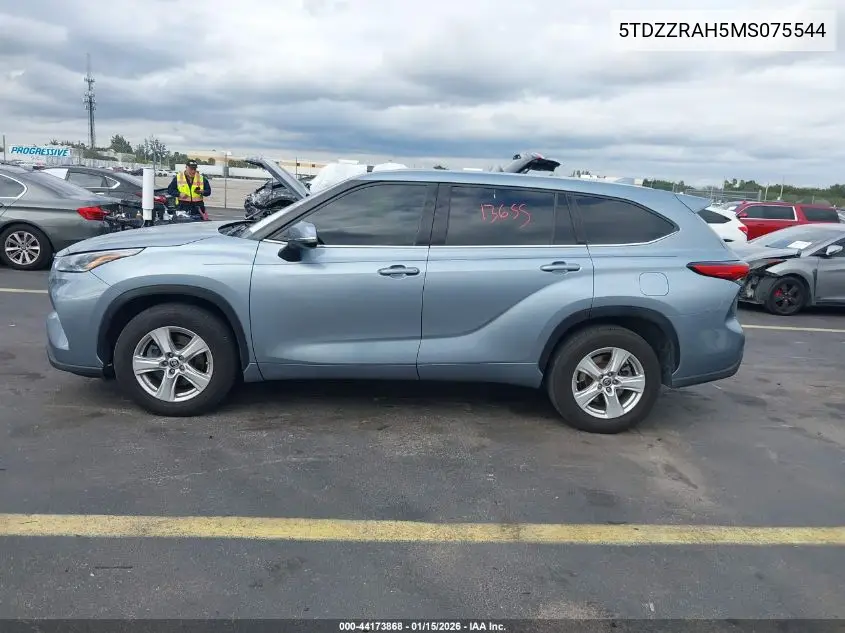 5TDZZRAH5MS075544 2021 Toyota Highlander Le