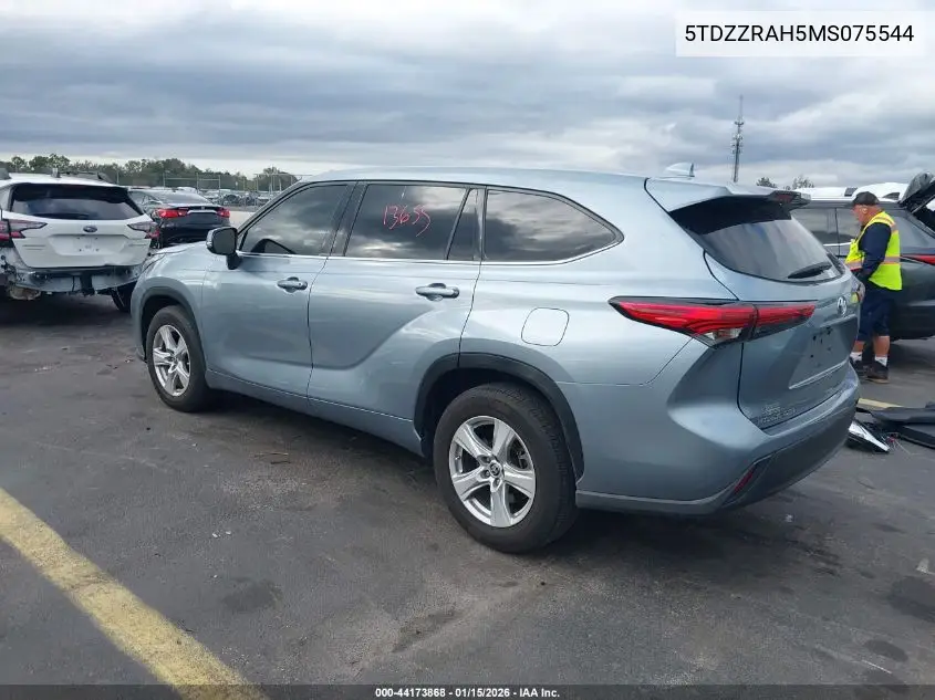 5TDZZRAH5MS075544 2021 Toyota Highlander Le