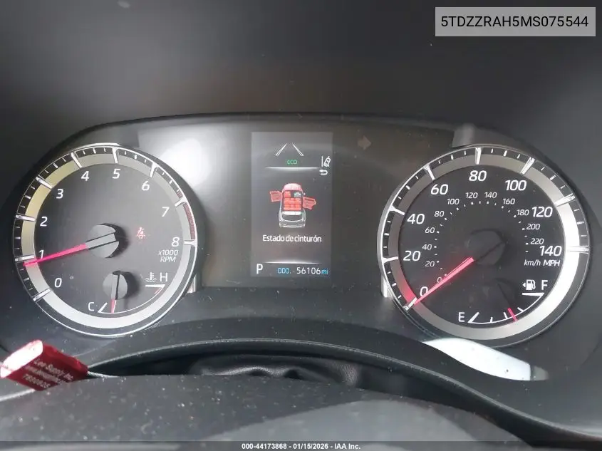 5TDZZRAH5MS075544 2021 Toyota Highlander Le