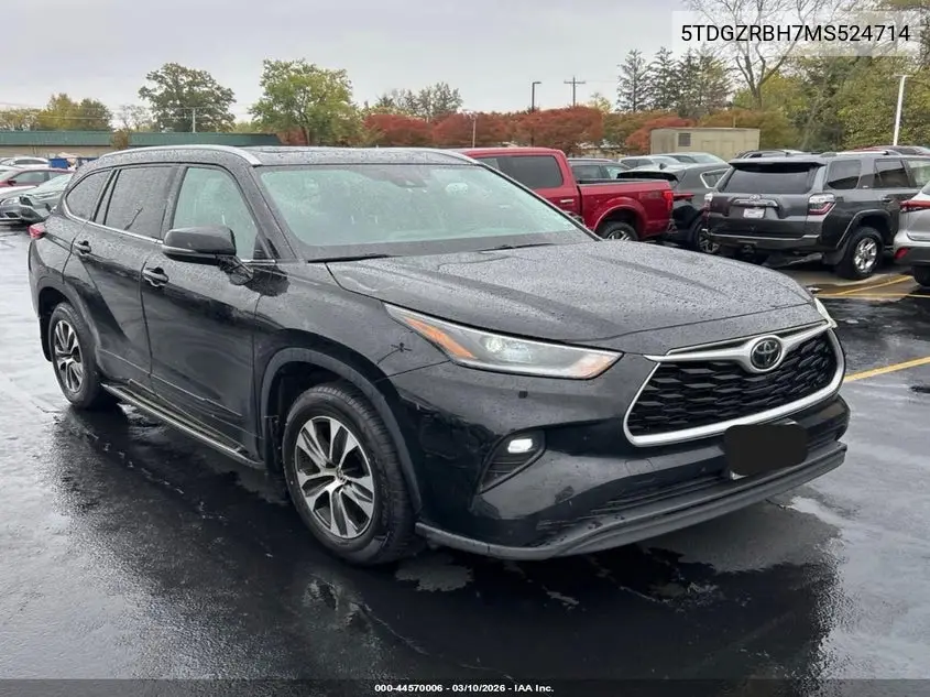 5TDGZRBH7MS524714 2021 Toyota Highlander Xle
