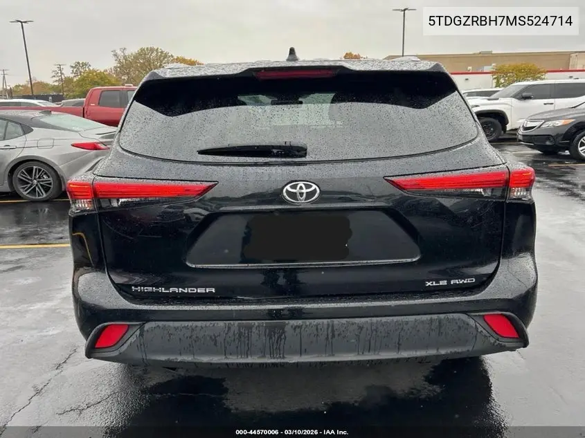 5TDGZRBH7MS524714 2021 Toyota Highlander Xle