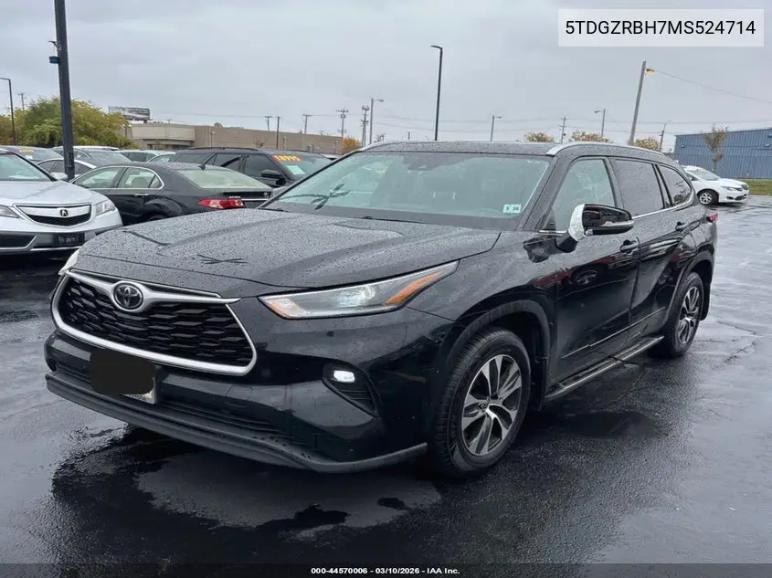 5TDGZRBH7MS524714 2021 Toyota Highlander Xle