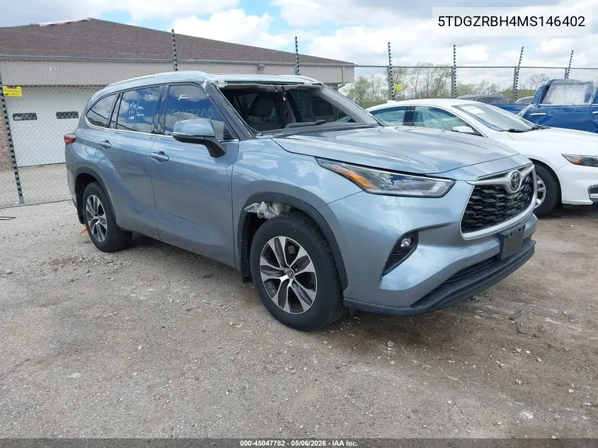 2021 Toyota Highlander Xle VIN: 5TDGZRBH4MS146402 Lot: 45047782
