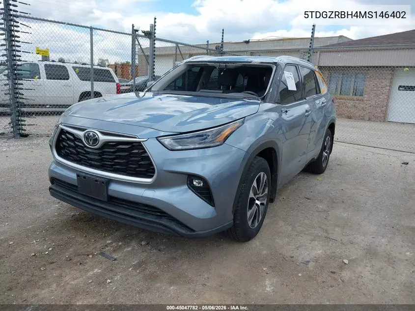 2021 Toyota Highlander Xle VIN: 5TDGZRBH4MS146402 Lot: 45047782