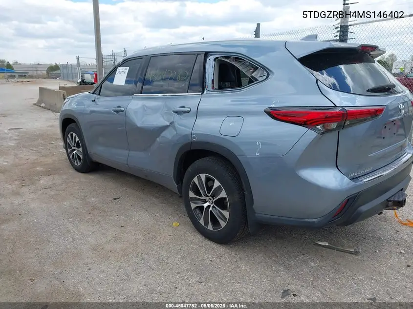 2021 Toyota Highlander Xle VIN: 5TDGZRBH4MS146402 Lot: 45047782