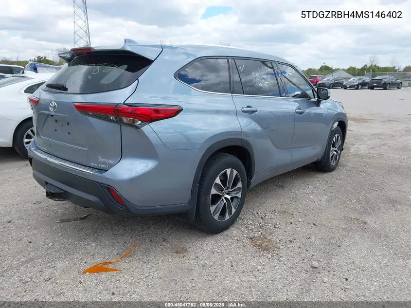 2021 Toyota Highlander Xle VIN: 5TDGZRBH4MS146402 Lot: 45047782