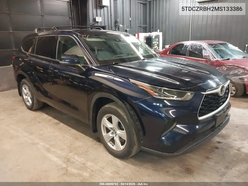 2021 Toyota Highlander L VIN: 5TDCZRBH2MS133386 Lot: 45096762