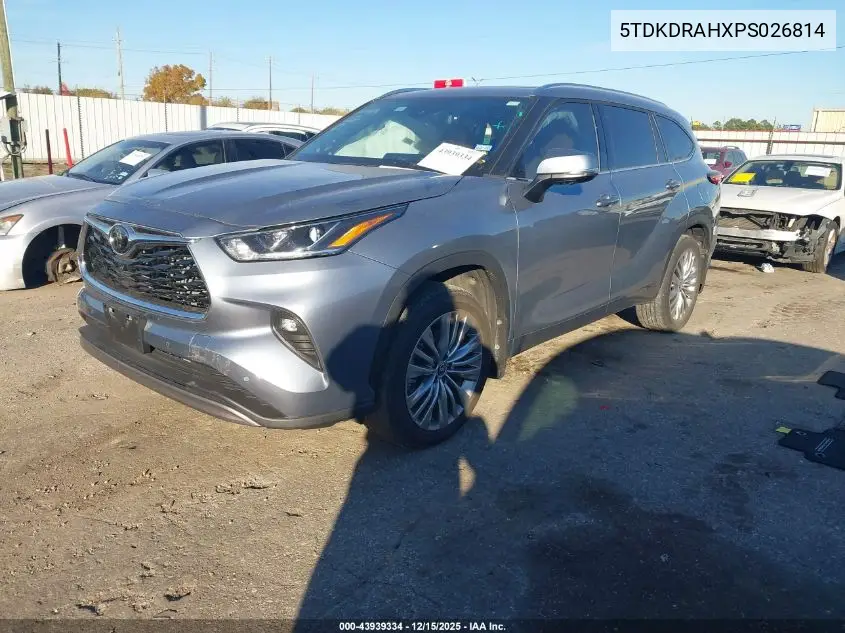 5TDKDRAHXPS026814 2023 Toyota Highlander Platinum