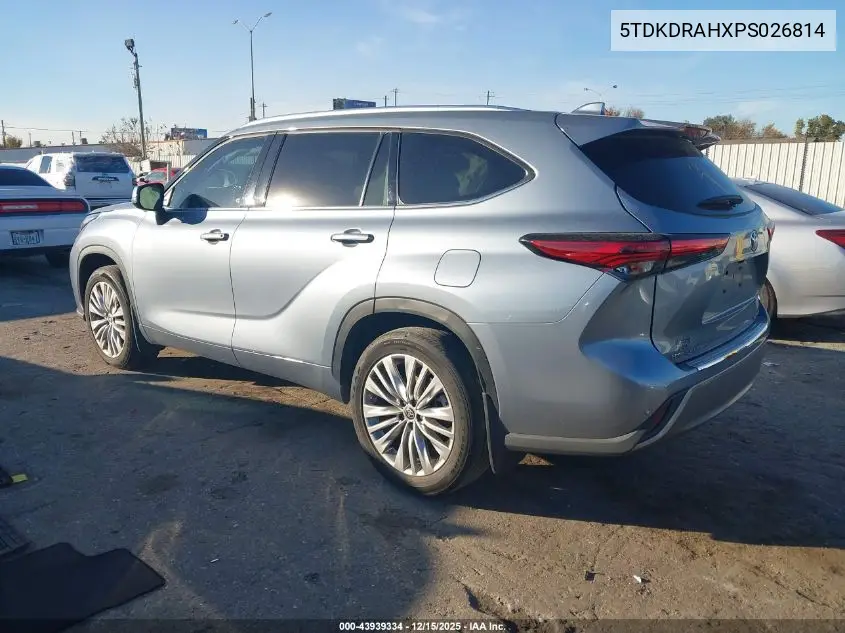 5TDKDRAHXPS026814 2023 Toyota Highlander Platinum