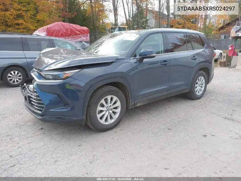5TDAAAB5XRS024297 2024 Toyota Grand Highlander Xle