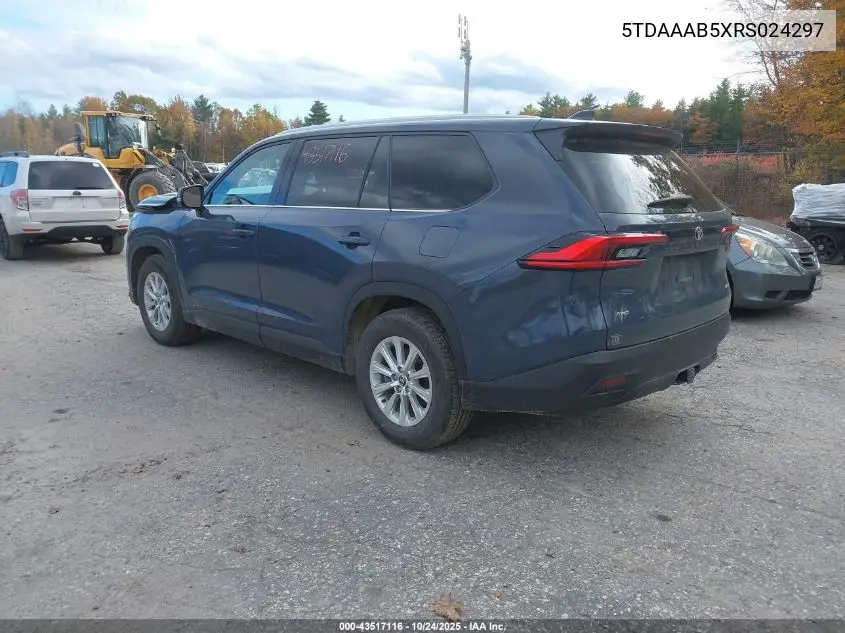 5TDAAAB5XRS024297 2024 Toyota Grand Highlander Xle