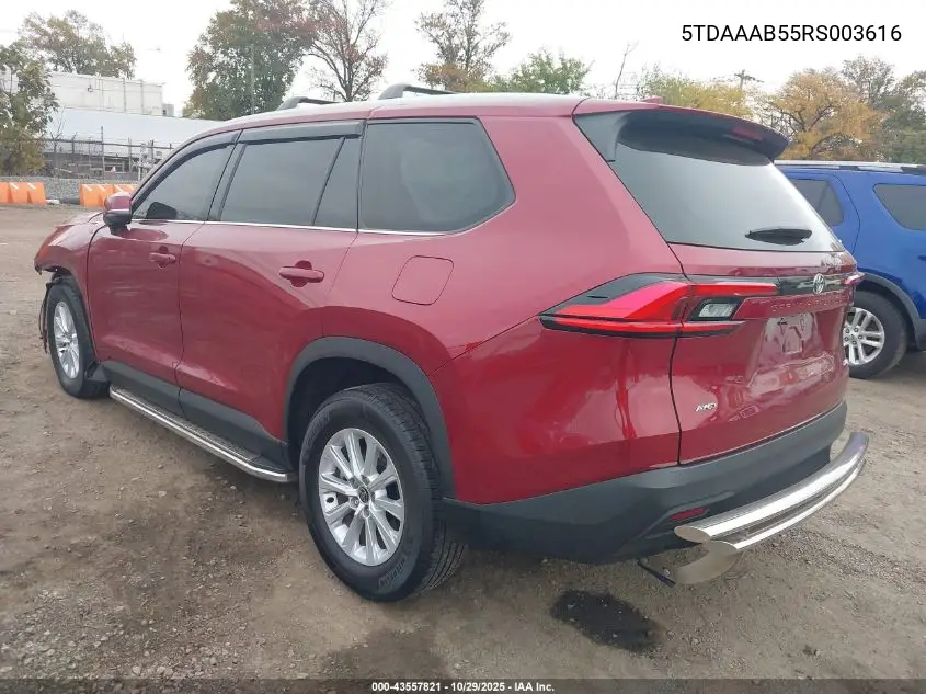 5TDAAAB55RS003616 2024 Toyota Grand Highlander Xle