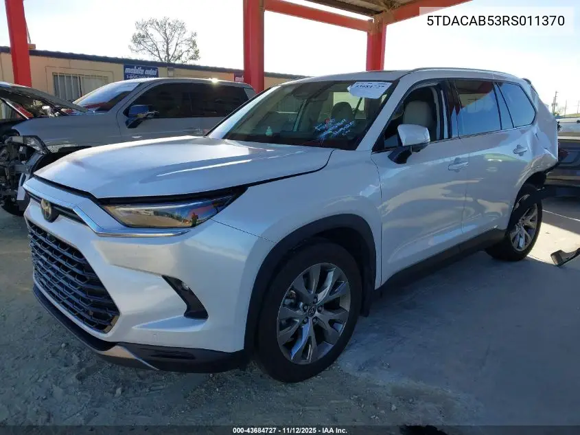 5TDACAB53RS011370 2024 Toyota Grand Highlander Hybrid Limited