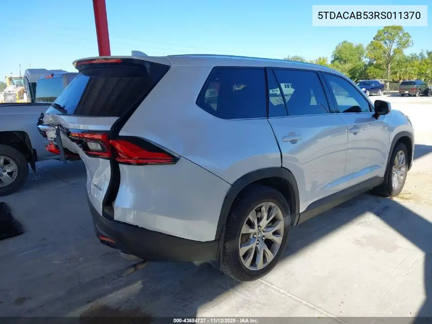 5TDACAB53RS011370 2024 Toyota Grand Highlander Hybrid Limited