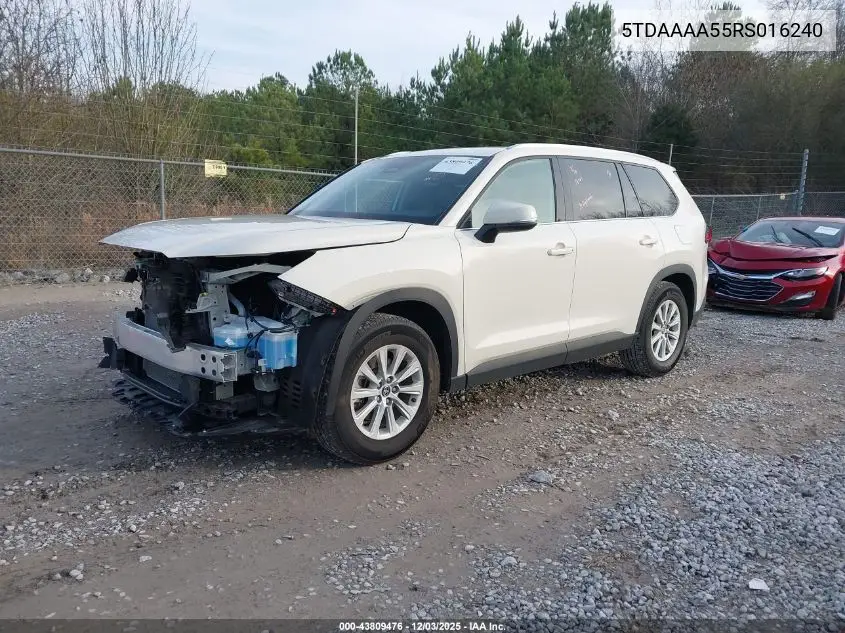 5TDAAAA55RS016240 2024 Toyota Grand Highlander Xle