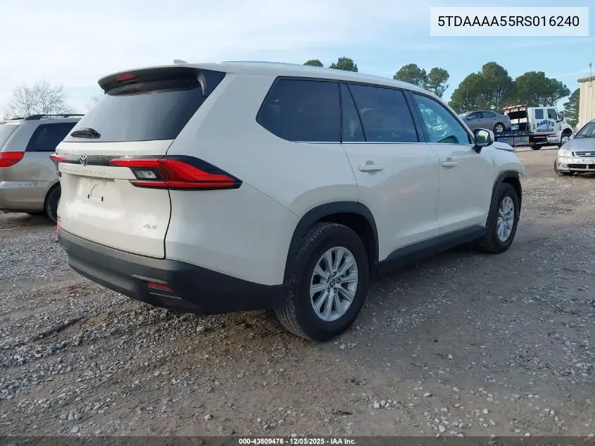5TDAAAA55RS016240 2024 Toyota Grand Highlander Xle