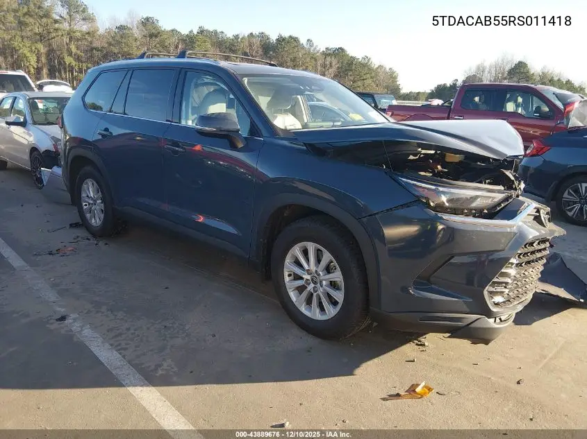 5TDACAB55RS011418 2024 Toyota Grand Highlander Hybrid Xle