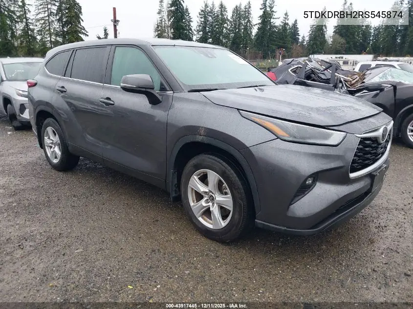 5TDKDRBH2RS545874 2024 Toyota Highlander Le