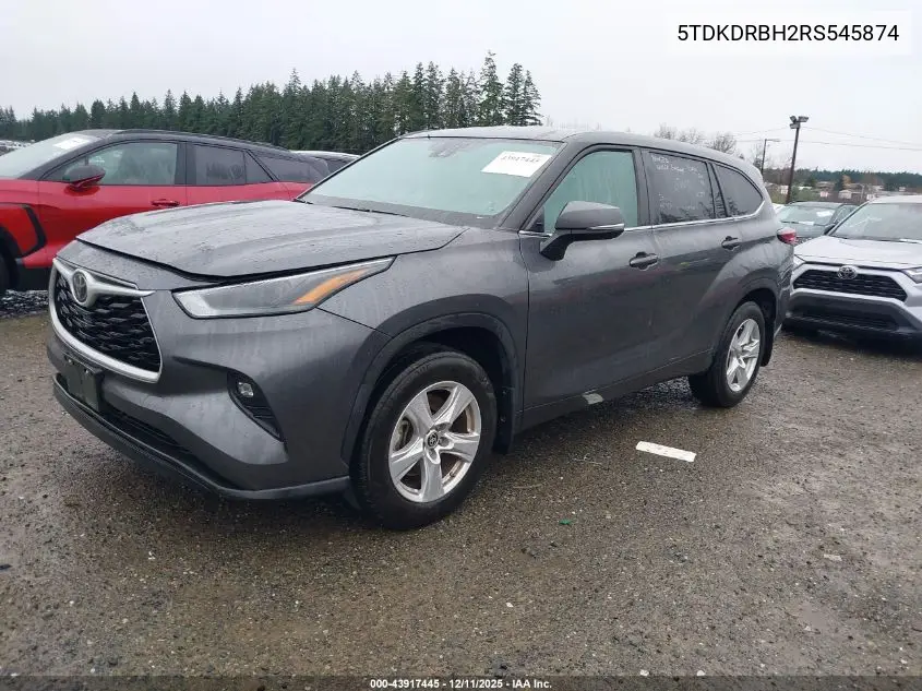 5TDKDRBH2RS545874 2024 Toyota Highlander Le