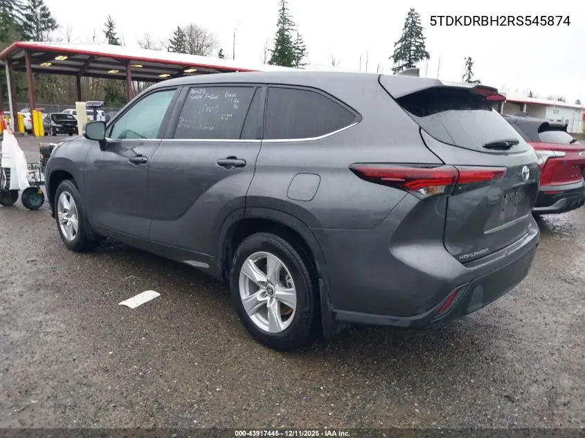 5TDKDRBH2RS545874 2024 Toyota Highlander Le