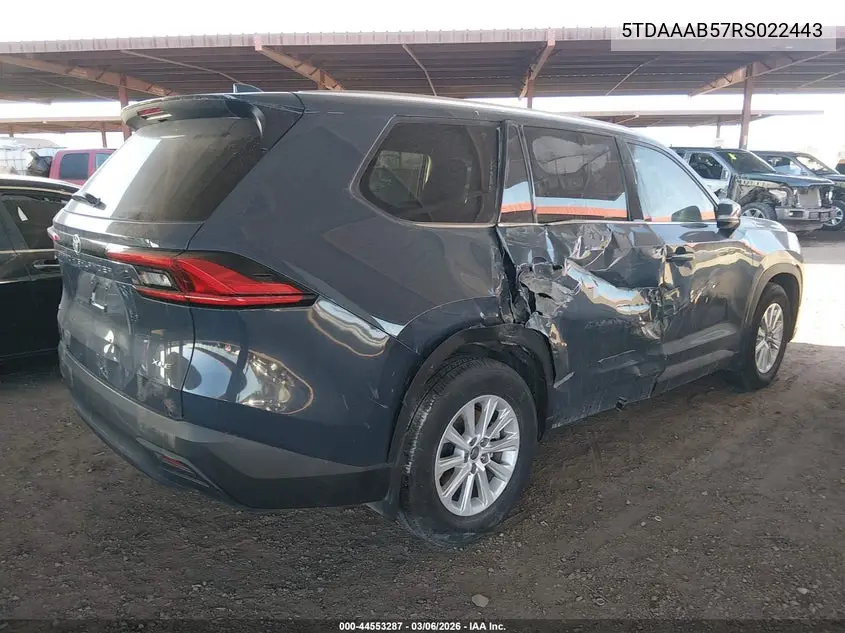 5TDAAAB57RS022443 2024 Toyota Grand Highlander Xle