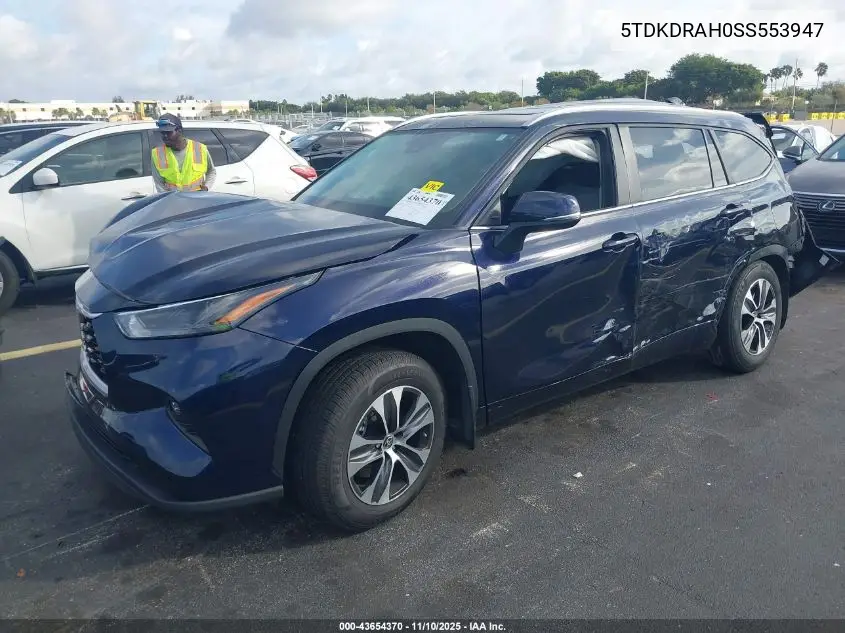 5TDKDRAH0SS553947 2025 Toyota Highlander Xle