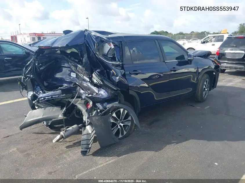 5TDKDRAH0SS553947 2025 Toyota Highlander Xle
