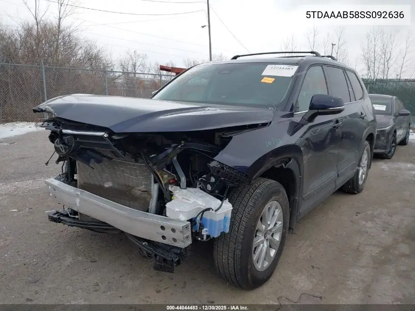 5TDAAAB58SS092636 2025 Toyota Grand Highlander Xle