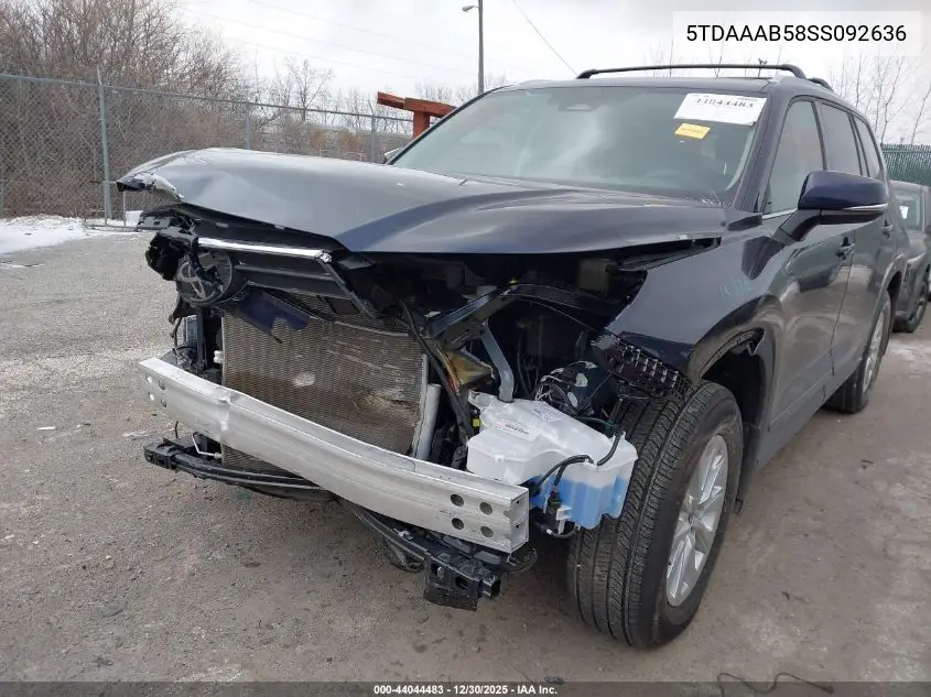 5TDAAAB58SS092636 2025 Toyota Grand Highlander Xle