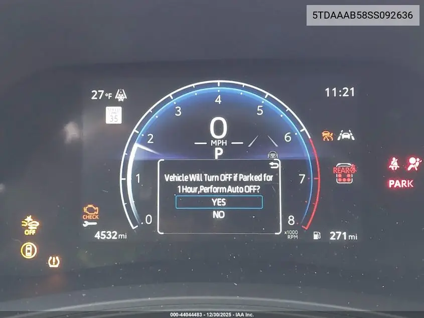5TDAAAB58SS092636 2025 Toyota Grand Highlander Xle