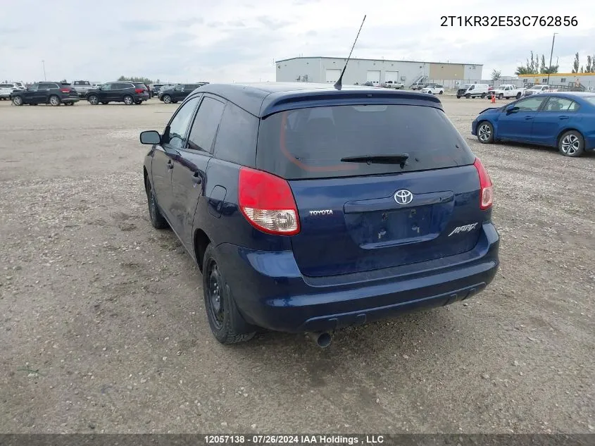 2003 Toyota Matrix Xr VIN: 2T1KR32E53C762856 Lot: 12057138