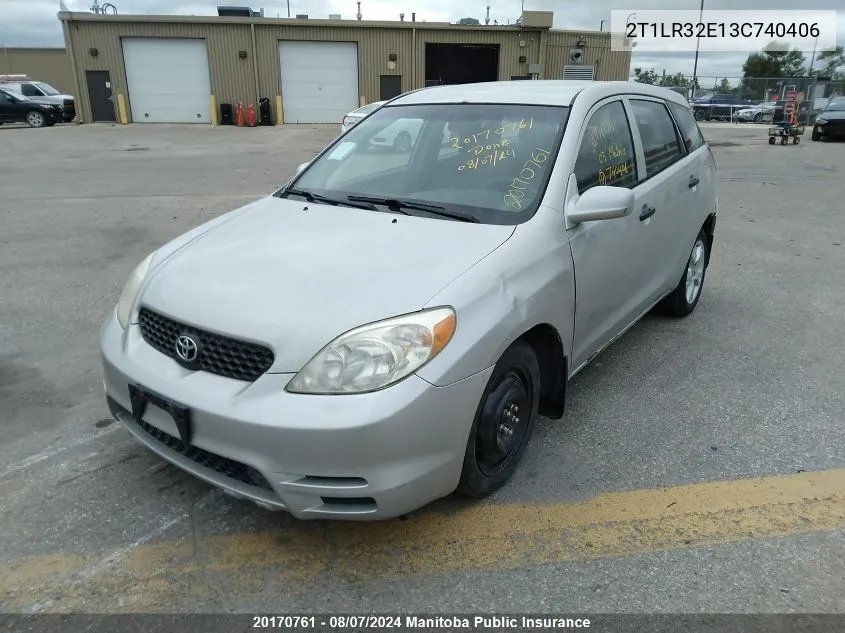 2003 Toyota Matrix VIN: 2T1LR32E13C740406 Lot: 20170761