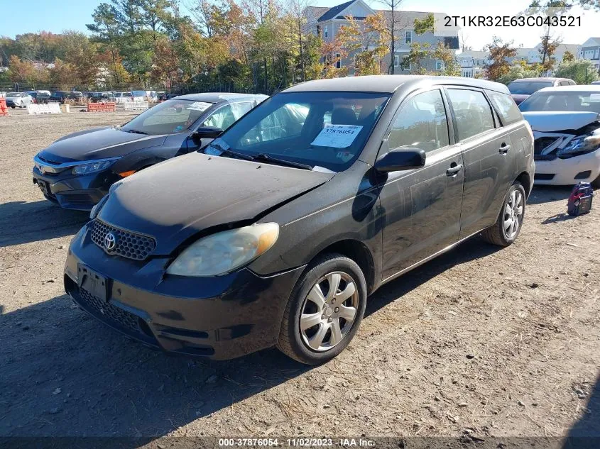 2003 Toyota Matrix Std/Xr VIN: 2T1KR32E63C043521 Lot: 37876054